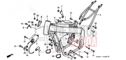 FRAME BODY/ IGNITION COIL CR125RX de 1999